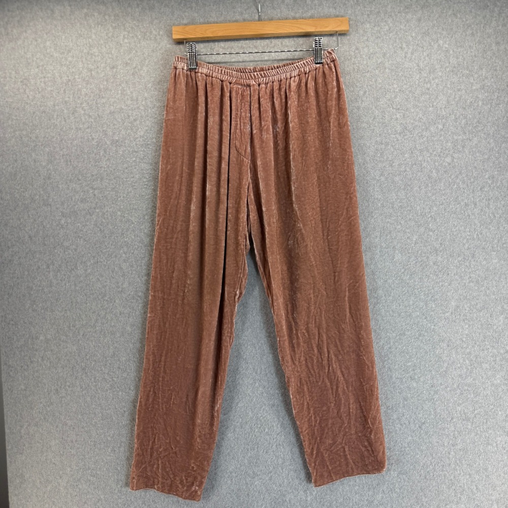 Giada Forte Italy Pink Velour Silk‎ Lounge Pants Elastic Waist Womens Size 1